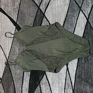 MOSSIMO ONE-PIECE V-NECK CROCHET SWIMSUIT